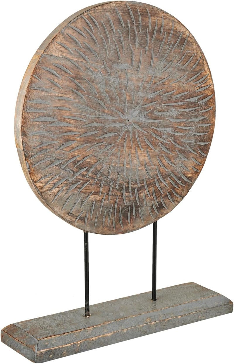 Eximious India تمثال طاولة المزرعة ديكور منزلي تمثال ماندالا منحوت للمنزل العصري 10" × 14"، غرفة المعيشة، رف المدفأة، ديكور الطاولة ومدخل المنزل KHST04 - Image 4